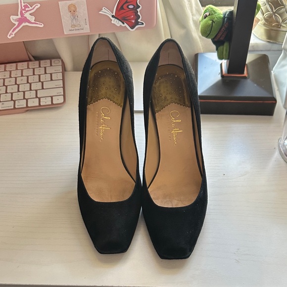 Cole Haan Black Suede Heels